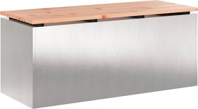 vidaXL Bancă de grădină Argintiu 100 x 40 x 43 cm Oțel inoxidabil