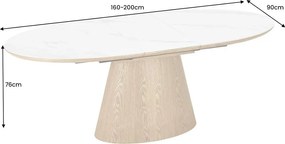 Masa extensibila, Ceramica Alba, Furnir, UNIQUE 160-200cm