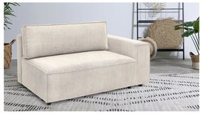 Modul pentru canapea crem cu tapițerie din catifea reiată (cu colț pe partea dreaptă) Nihad modular – Bobochic Paris