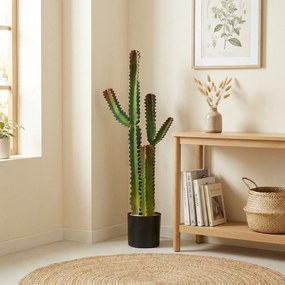 HOMCOM Plantă artificială de interior 111 cm, cactus artificial în ghiveci, pentru casă, birou, living, dormitor, verde | Aosom Romania