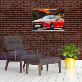Tablou pe sticlă - Mercedes roșu (70x50 cm)