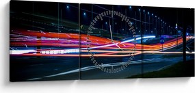 Tabloul orașului nocturn (cu ceas) (90x30 cm)