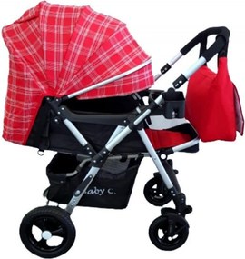 Carucior nou nascuti 2 in 1 BABY CARE™ PRO 511, Cu geanta bebe inclusa, Cadru aluminiu, Maner reversibil, Spatar reglabil in 5 trepte, Amortizoare,