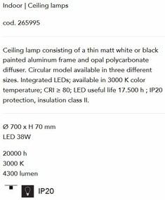 Lustra LED design modern geometric ORACLE SLIM PL D070 ROUND 3000K ON-OFF WH