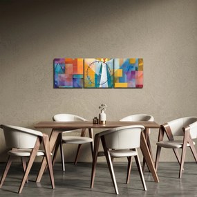 Tablou - Înger geometric (cu ceas) (90x30 cm)