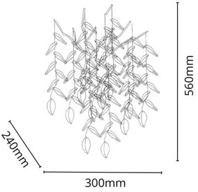 Aplică de cristal 3xG9/40W/230V auriu