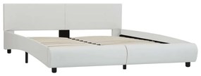 285460 vidaXL Cadru de pat, alb, 160 x 200 cm, piele ecologică