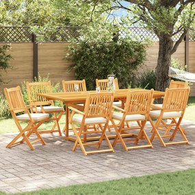 vidaXL Scaun pliant 8 pcs Alb 49 x 57.5 x 92cm Lemn masiv de acacia