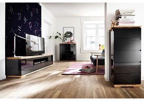 Comodă ARVI, negru/stejar