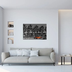 Tablou - Mașină roșie, retro (90x60 cm)