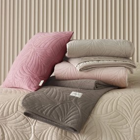 Cuvertură de pat din catifea maro Feel 240 x 260 cm