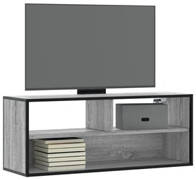 vidaXL Dulap TV, gri sonoma, 100x31x39,5 cm, lemn prelucrat și metal