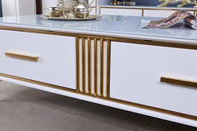 Masuta de cafea Laval alb/gold - H41 cm