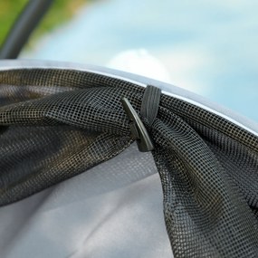 PawHut Cărucior pentru câini 3 roți cu pliere ușoară, buzunar de depozitare, pernă moale, lesă de siguranță, gri | Aosom Romania