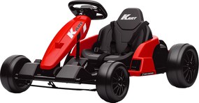 AIYAPLAY Go-Kart electric 24V, mod Drift, scaun reglabil, centură de siguranță în 5 puncte, funcție muzicală, claxon, 6-12 ani Roșu | Aosom Romania