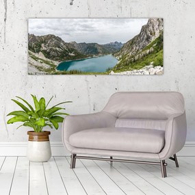 Tablou cu lac în munți (120x50 cm), în 40 de alte dimensiuni noi