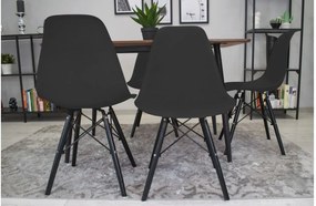 Scaune de sufragerie 4buc negre, stil scandinav Dark Classic