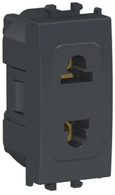 Priza standard italian, 16A, neagra, 1 modul, Schneider Easy Styl