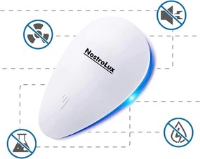 Aparat de protectie impotriva daunatorilor NostroLux NL51771A, 5 W, Pana la 75 m², Ultrasunete, Sigur pentru copii, Alb