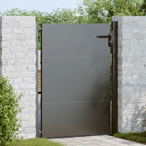 vidaXL Poartă de grădină Negru 105 x 125 cm Oțel vopsit în pulbere
