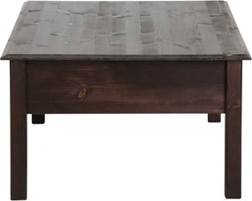 Măsuță cu 2 setare, din lemn masiv de pin Støraa Linda, maro închis