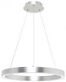 Lustra LED design modern circular CARLO argintiu, diametru 50cm