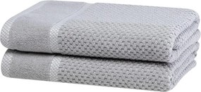 Set de 2 prosoape de baie din frotir MODENA gri 70 x 140 cm