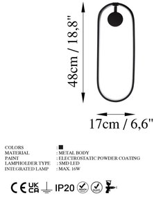 Aplică de perete neagră LED Can – Opviq lights