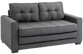 HOMCOM Canapea Extensibilă Pat de 2 Locuri Canapea din Material Textil cu Funcție de Pat Set de Canapele Tip Poliester Lin Lemn Cauțiucat Gri 147,5 x 75 x 85 cm | Aosom Romania