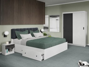 Set mobila dormitor 4 piese Odin Alb/Antracit C37