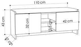 Dulap de pantofi cu banca Zulla Antracit 110x43x37 cm