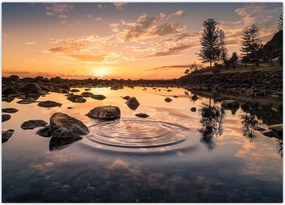 Tablou - Apus de soare la lac (70x50 cm)