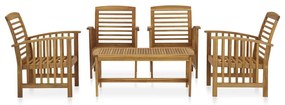 3057974 vidaXL Set mobilier de grădină, 5 piese, lemn masiv de acacia