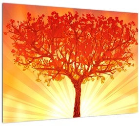 Tablou pe sticlă - Copac în lumina soarelui (70x50 cm)
