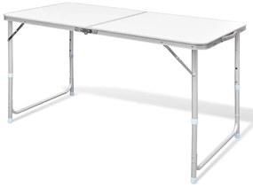 vidaXL Masă camping pliabilă reglabilă în înălțime, 120x60 cm aluminiu