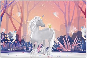 Tablou - Unicorn în pădurea fermecată (90x60 cm)