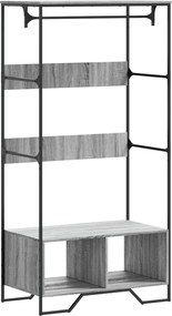 vidaXL Șifonier, gri sonoma, 90x50x180 cm, lemn prelucrat