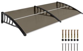 Streasina de exterior Outsunny 200x96cm din policarbonat si aluminiu, protectie pentru ferestre si usi, maro | Aosom RO