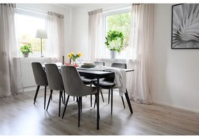 Masă de dining extensibilă cu blat cu aspect de lemn de frasin 90x190 cm Yumi – Rowico