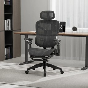 RESIGILAT- Scaun ergonomic, Sezut Translatie, cotiere 9D, tetiera 6D, suport lombar reglabil, spătar reglabil inaltime, pivotant, suport picioare, Negru