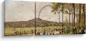 Tablou - French 19th Century, Race Course at Longchamps, reproducere (cu ceas) (90x30 cm)
