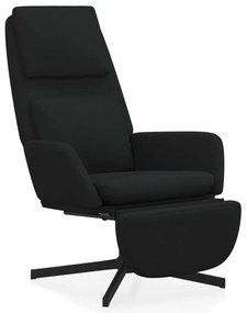 3097815 vidaXL Scaun de relaxare cu taburet, negru, catifea
