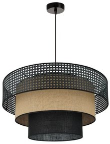 Brilagi - Lustr DAKOTA LUNETA 1xE27/15W/230V pr. 60 cm negru/ratan
