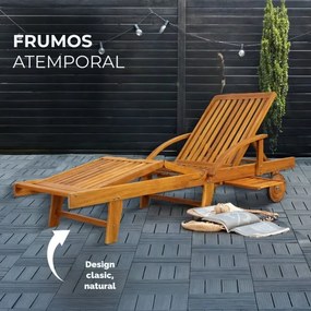 Șezlong de grădină TAMI SUN, 195,5x69x85cm, natur maro Jurhan