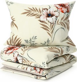 Lenjerie de pat reversibila DUO SENSE SANDORA crem + fata de perna 40x50 cm GRATUIT Dimensiune lenjerie de pat: 70 x 90 cm | 140 x 200 cm