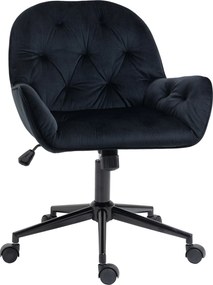 Vinsetto Fotoliu de birou, fauteuil de birou în catifea, scaun pivotant la 360°, reglabil în înălțime, 60 x 61 x 81-91 cm, negru | Aosom Romania