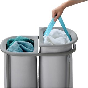 Coș de rufe gri deschis 2x40 l din material textil Duo – Joseph Joseph