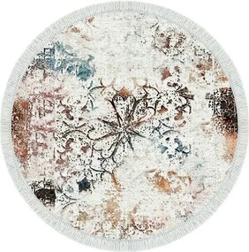 Covor, 100x100 cm, forma rotunda, poliester, multicolor, ALN400609RN17