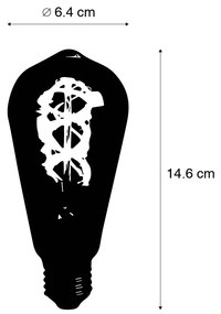 Set de 5 becuri LED cu filament spiralat E27 ST64 5W 400 lm 2200K