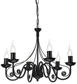 Lustră pe lanț DONATO 6xE14/40W/230V negru